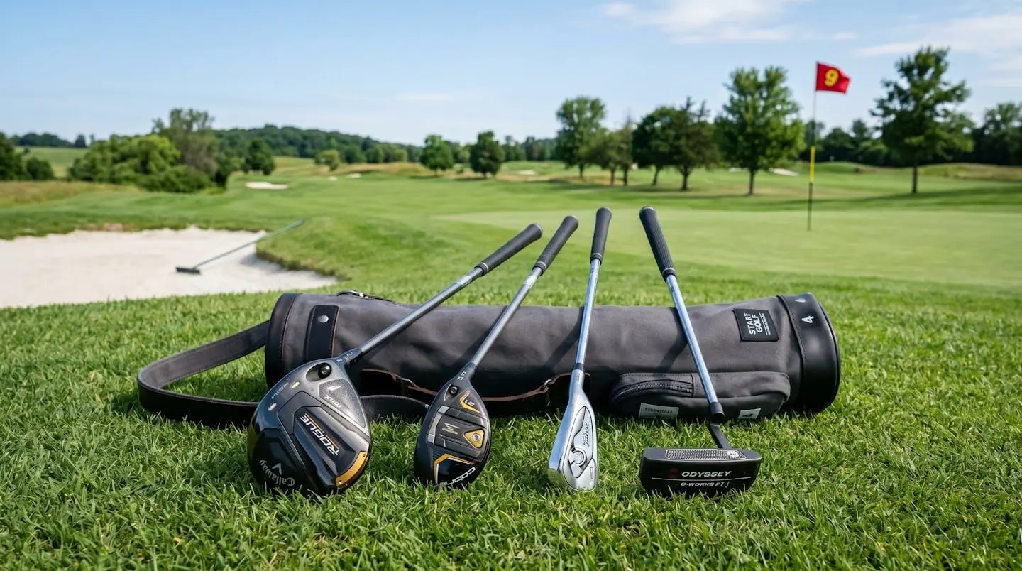 Kit minimaliste de quatre clubs de golf essentiels pour débuter